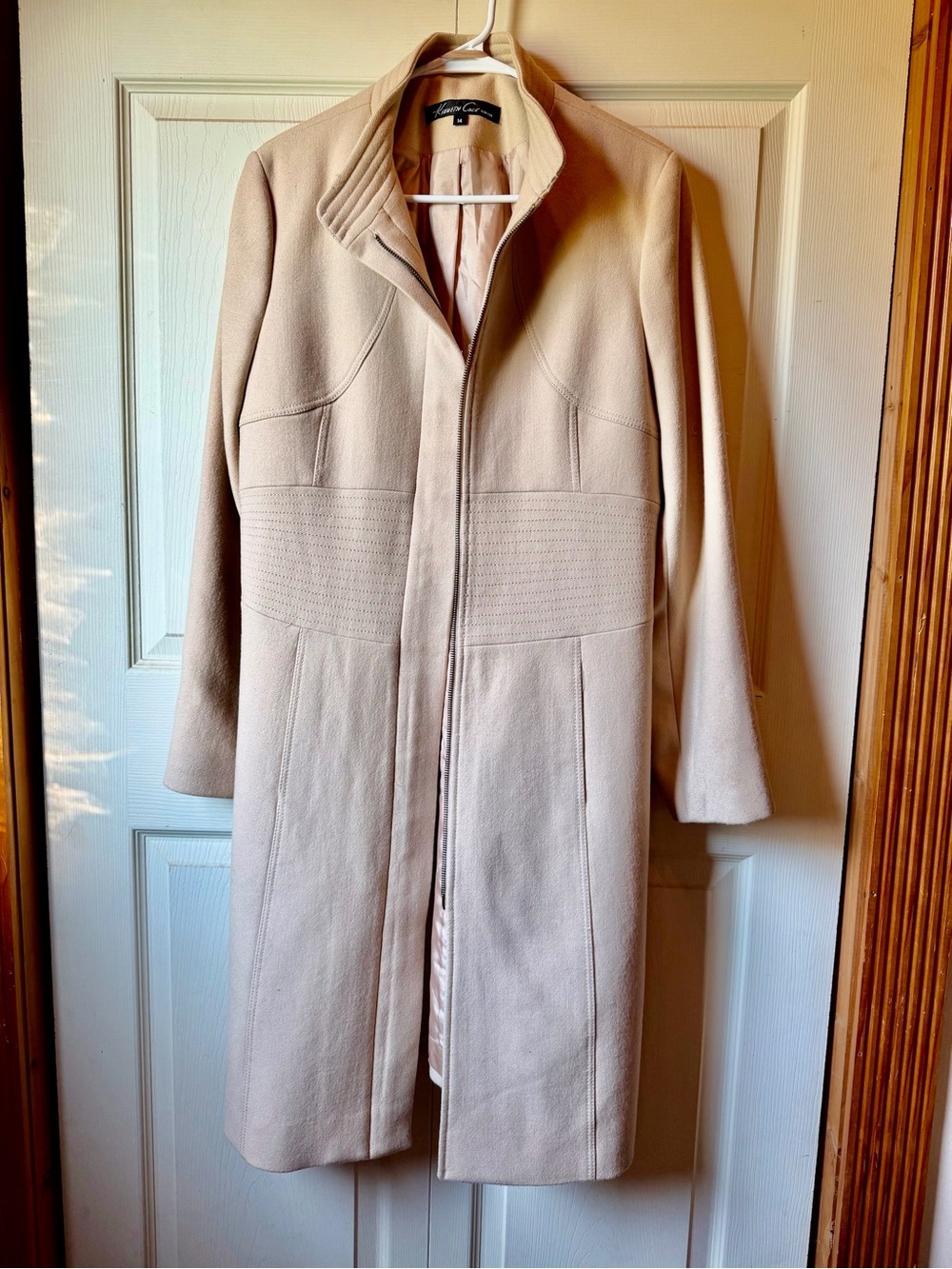 Kenneth Cole New York Women’s Light Cream Tailored Trench Coat